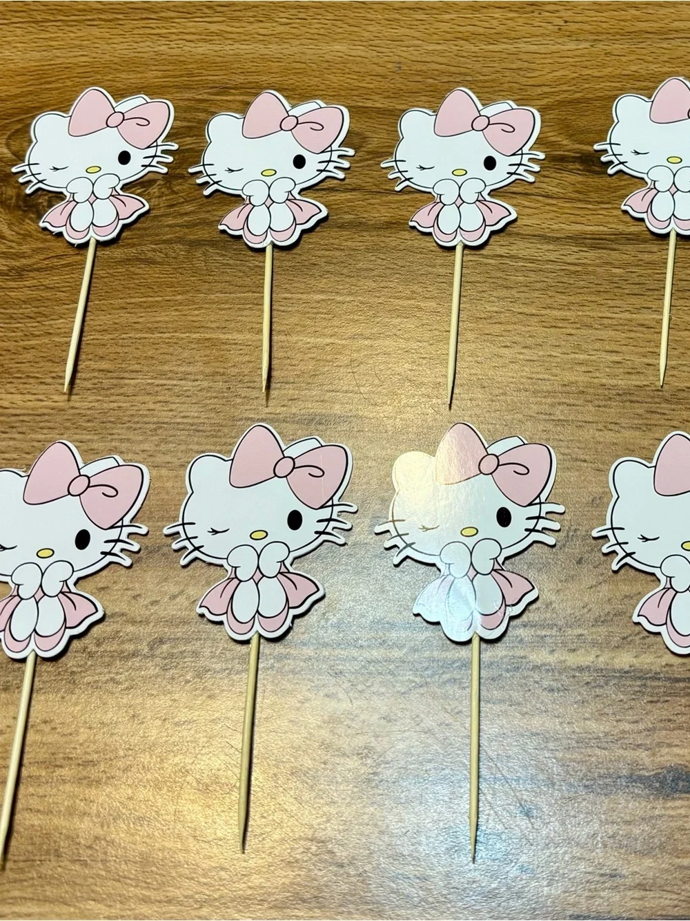 Hello Kitty Pink Cupcake Toppers - Pack of  12 Decorative Picks